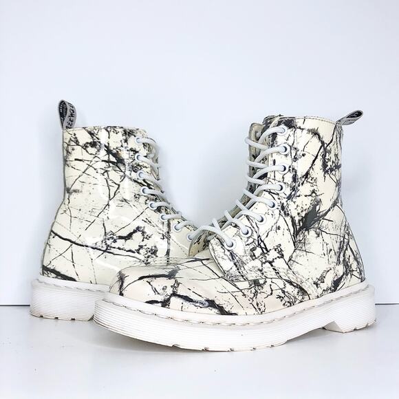 Dr. Martens Shoes - Dr Martens Patent Marble Lace Up Ankle Boots Women’s 7 Shoes